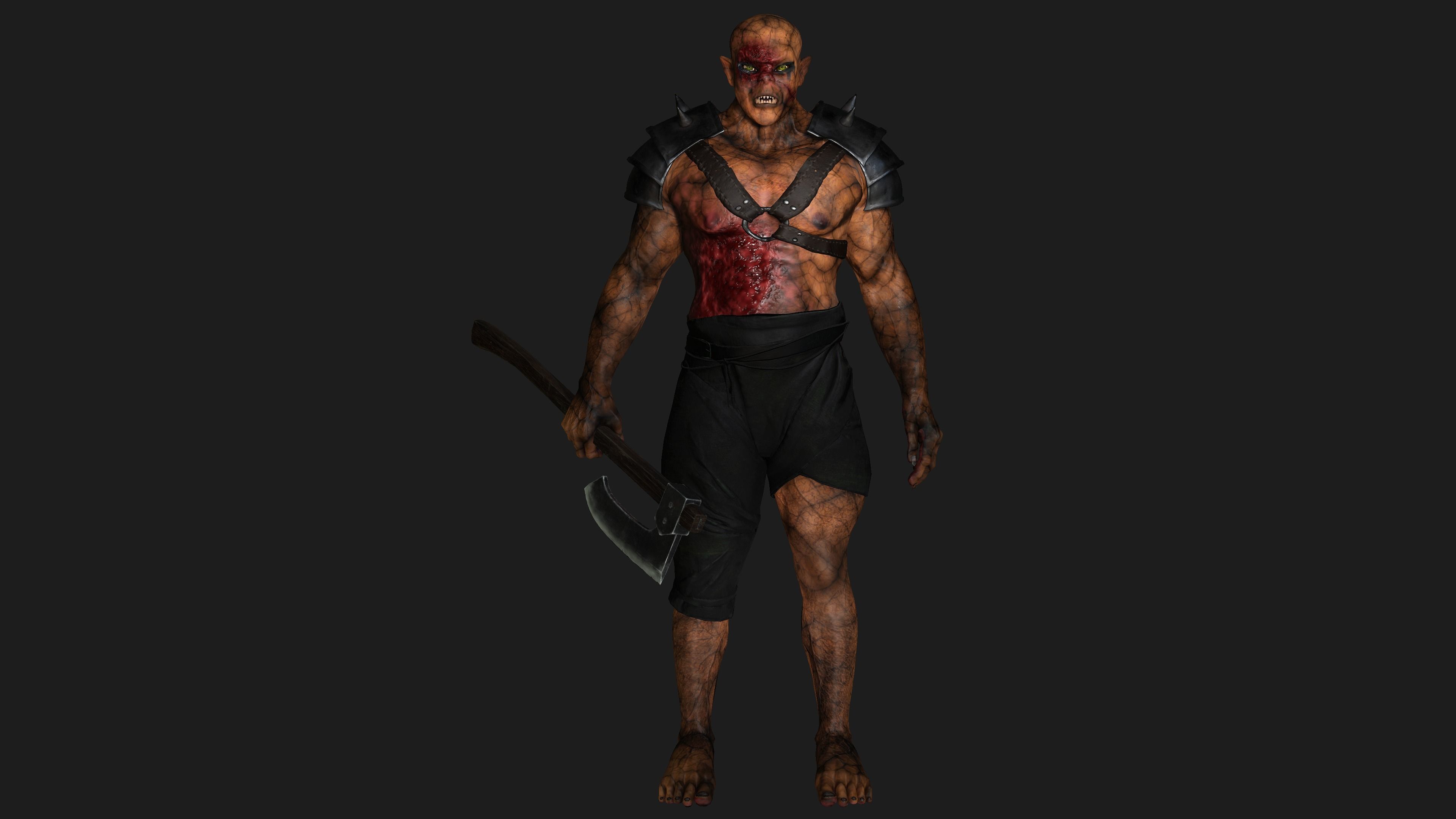 AAA 3D REALISTIC CHARACTER MONSTER - THE WOUNDED MONSTER 02 Low-poly 3D model_13