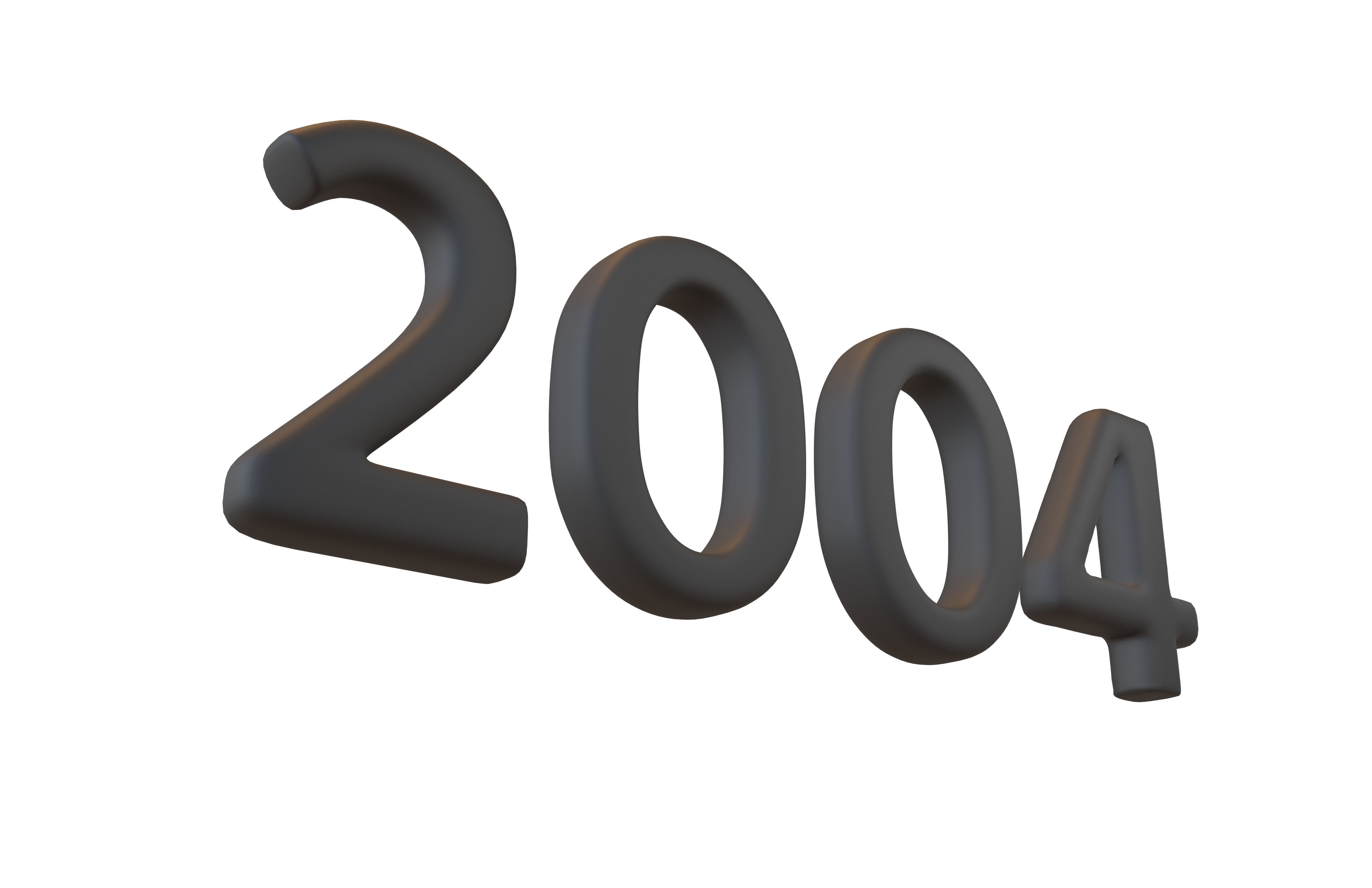 Year Number 2004 v1 001 Low-poly 3D model_3
