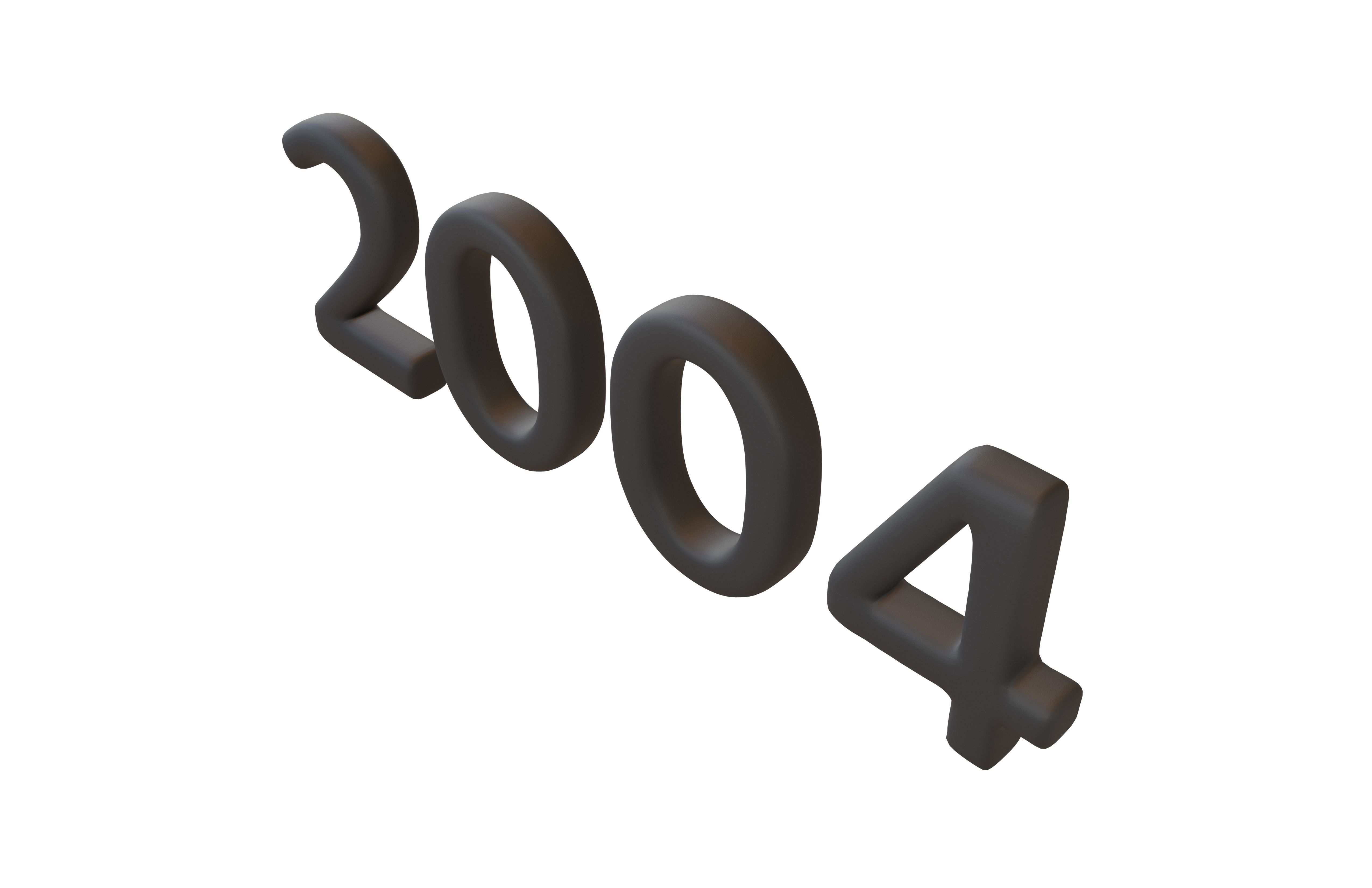 Year Number 2004 v1 001 Low-poly 3D model_2