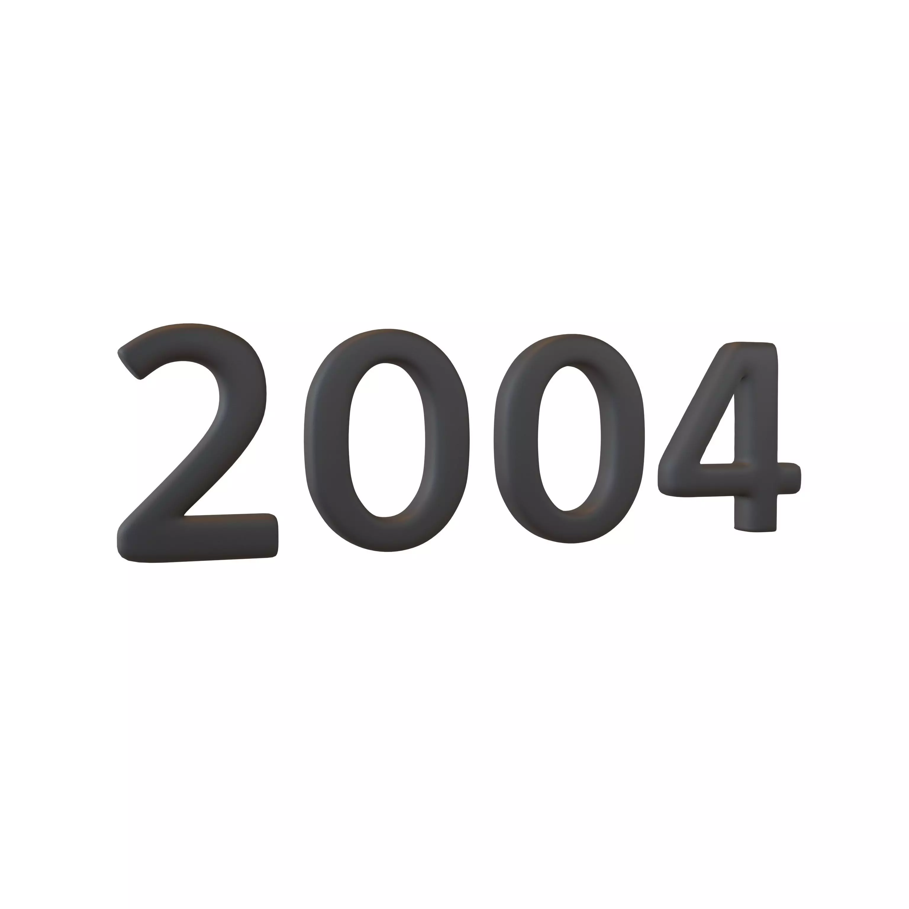 Year Number 2004 v1 001 Low-poly 3D model_0