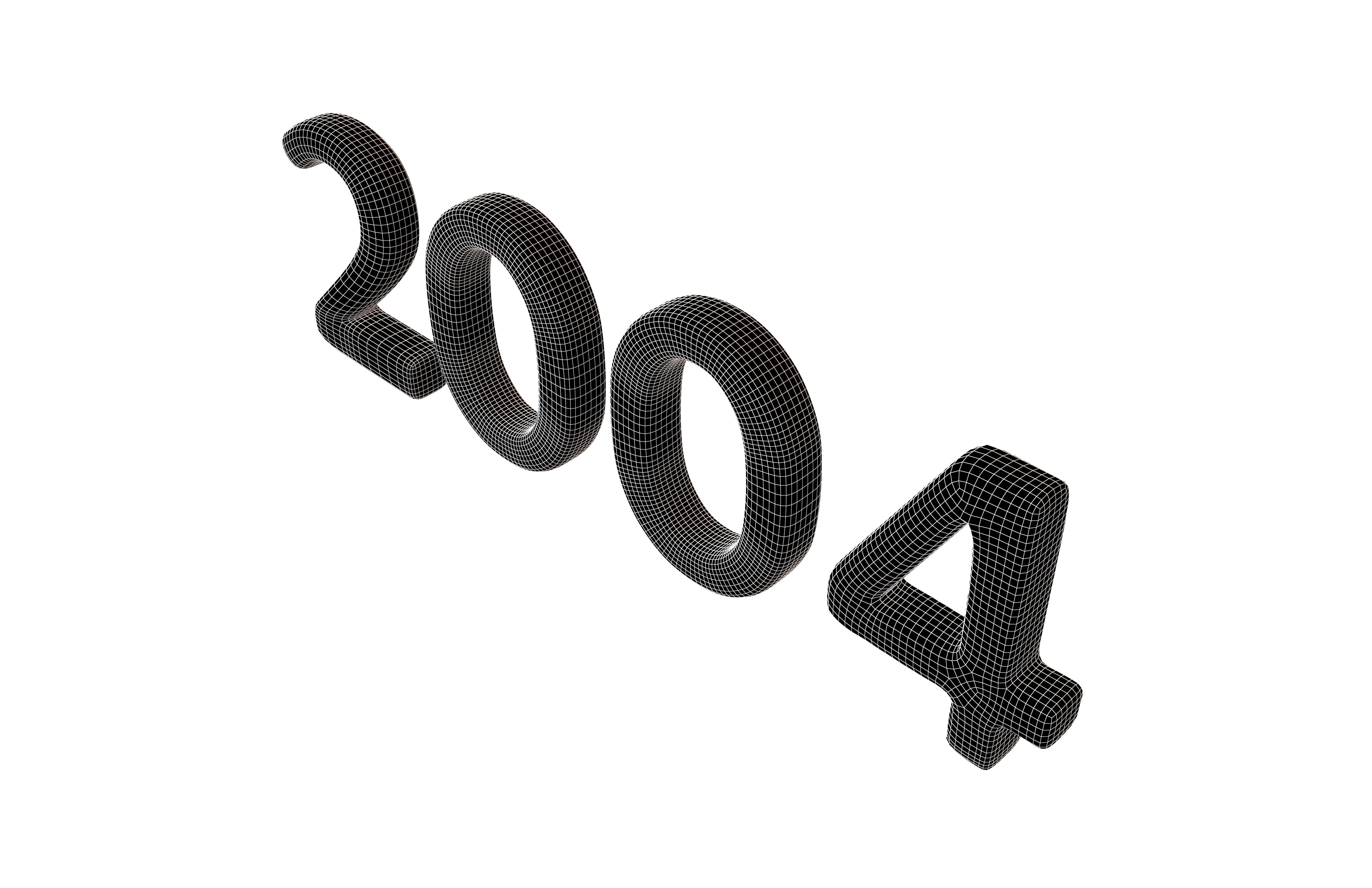 Year Number 2004 v1 001 Low-poly 3D model_5