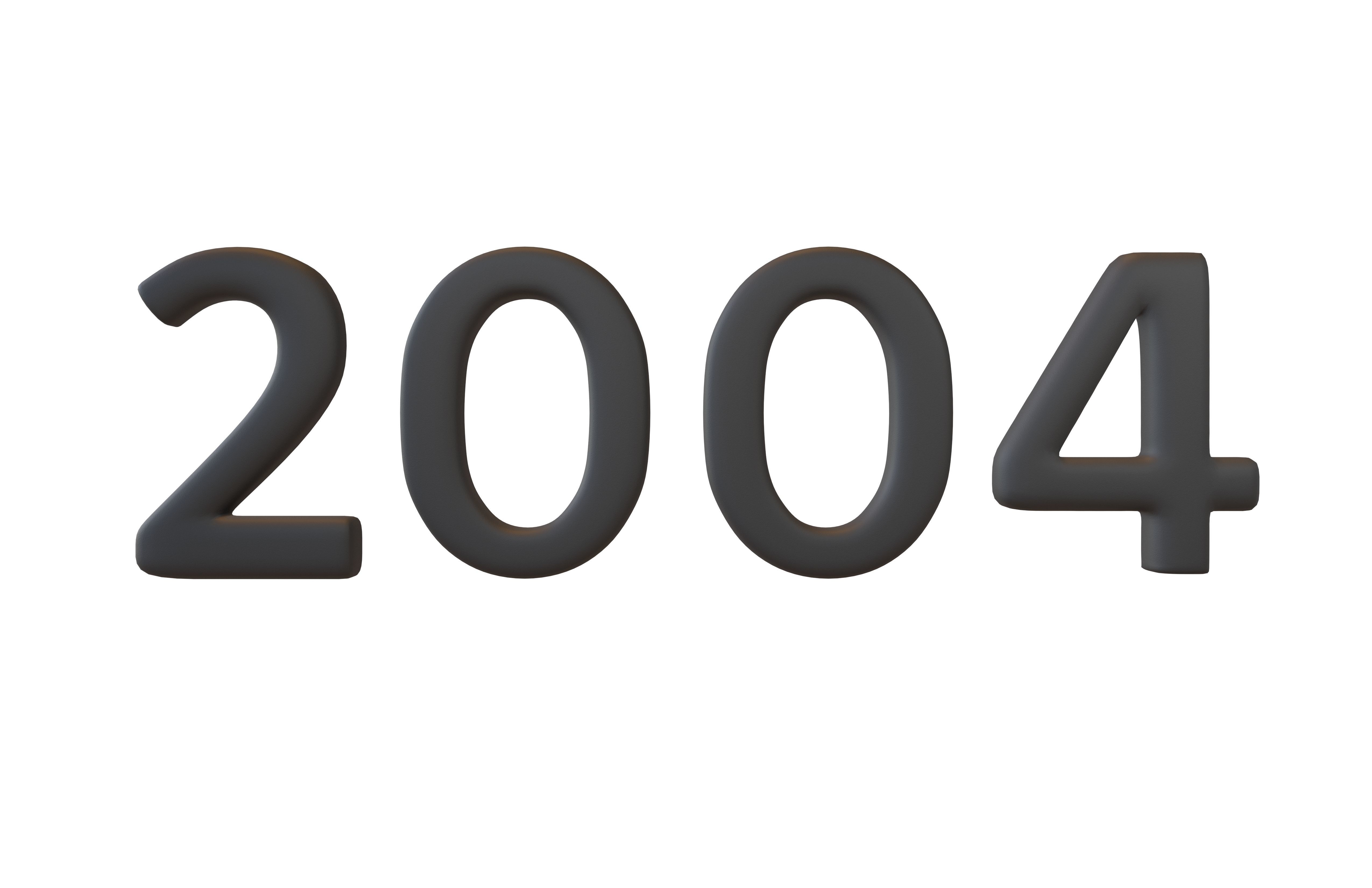 Year Number 2004 v1 001 Low-poly 3D model_1