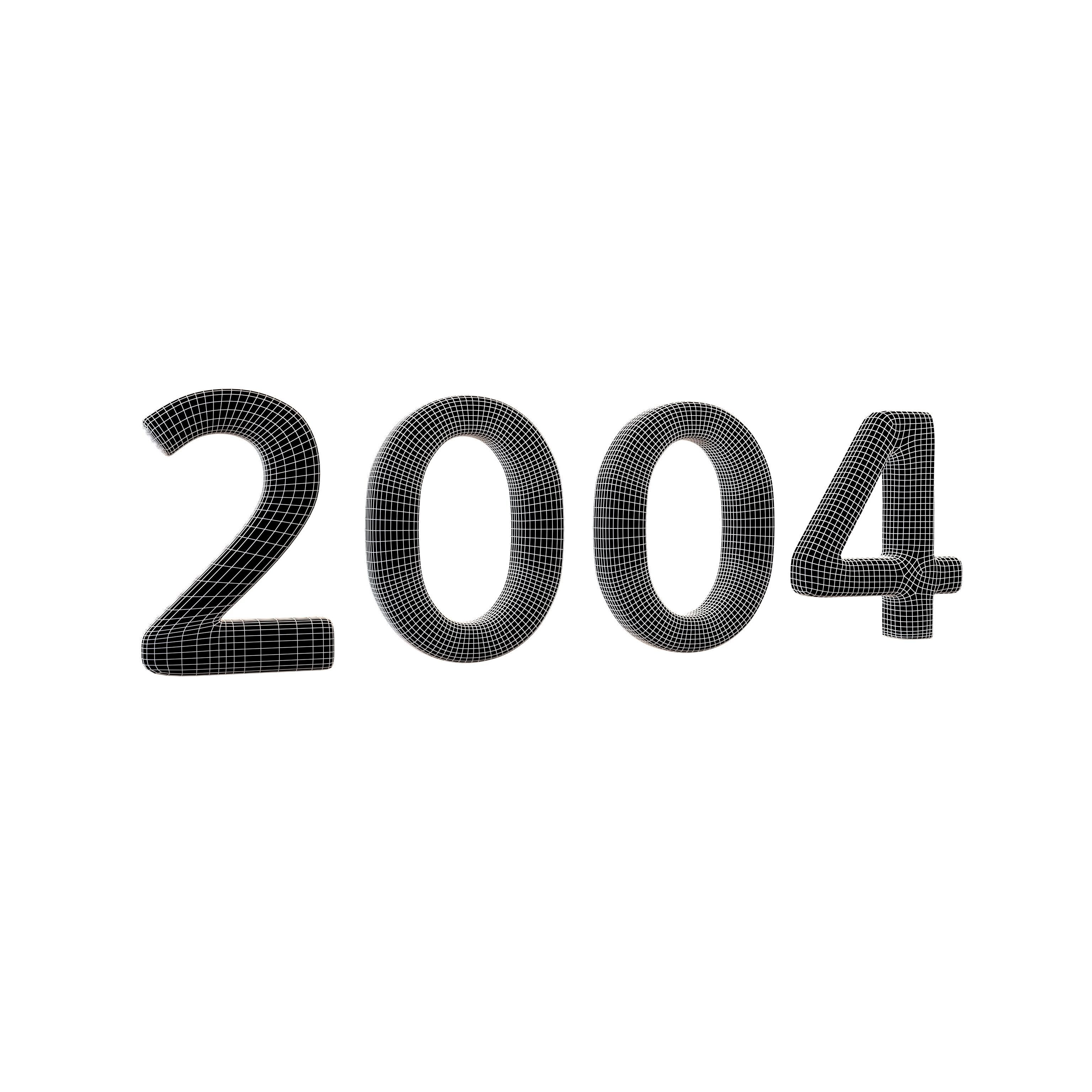 Year Number 2004 v1 001 Low-poly 3D model_7