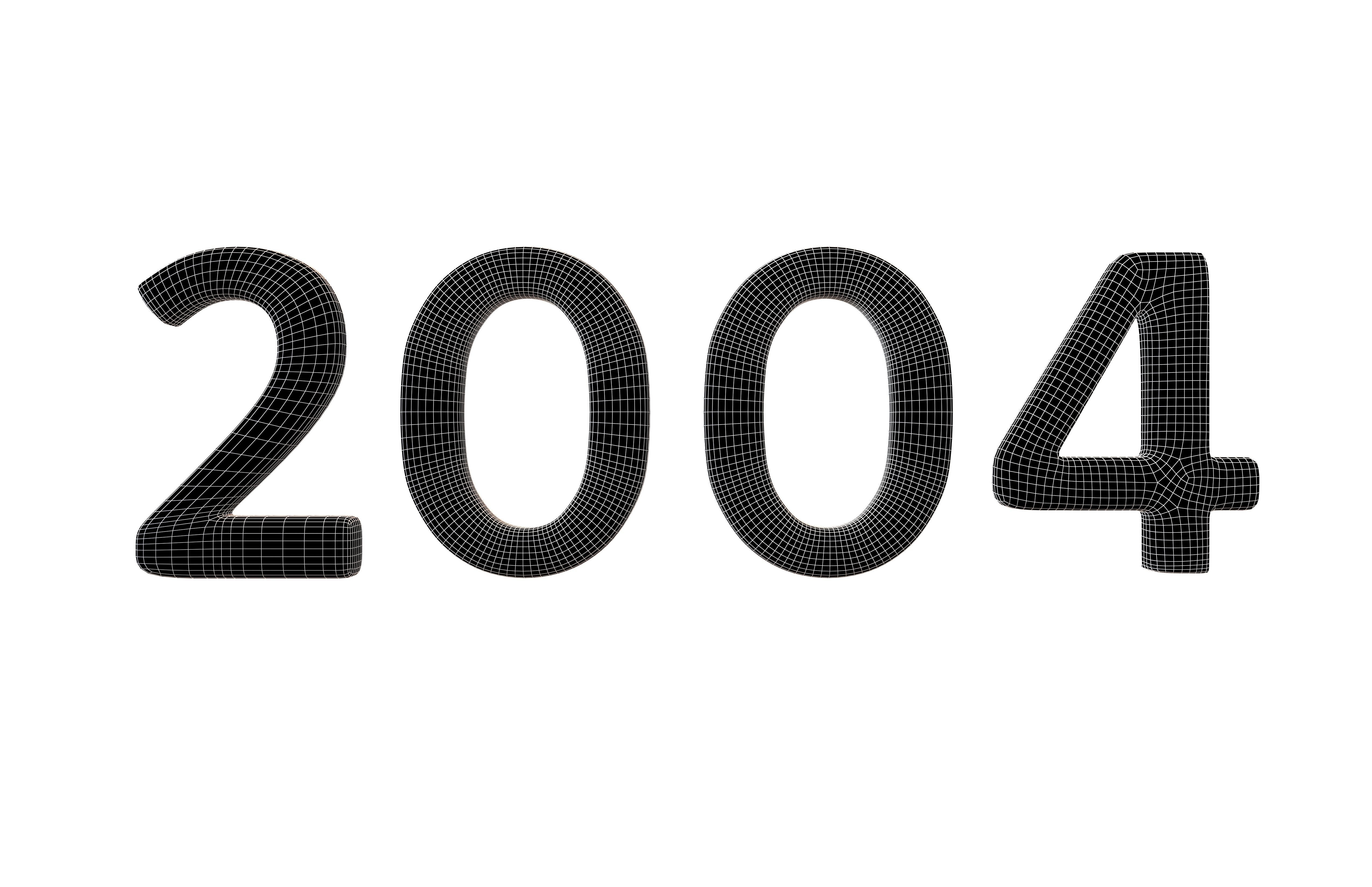 Year Number 2004 v1 001 Low-poly 3D model_4