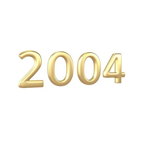 Year Number 2004 v1 002 Low-poly 3D model