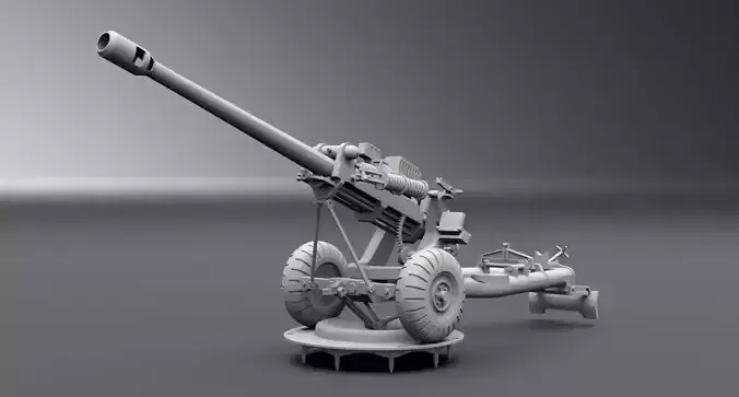 L118 105mm Light Artillery scale model 3D print model