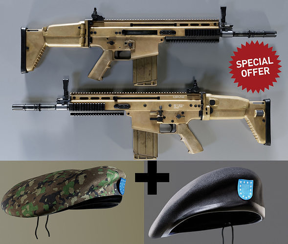 Army Gear collection  Low-poly 3D model
