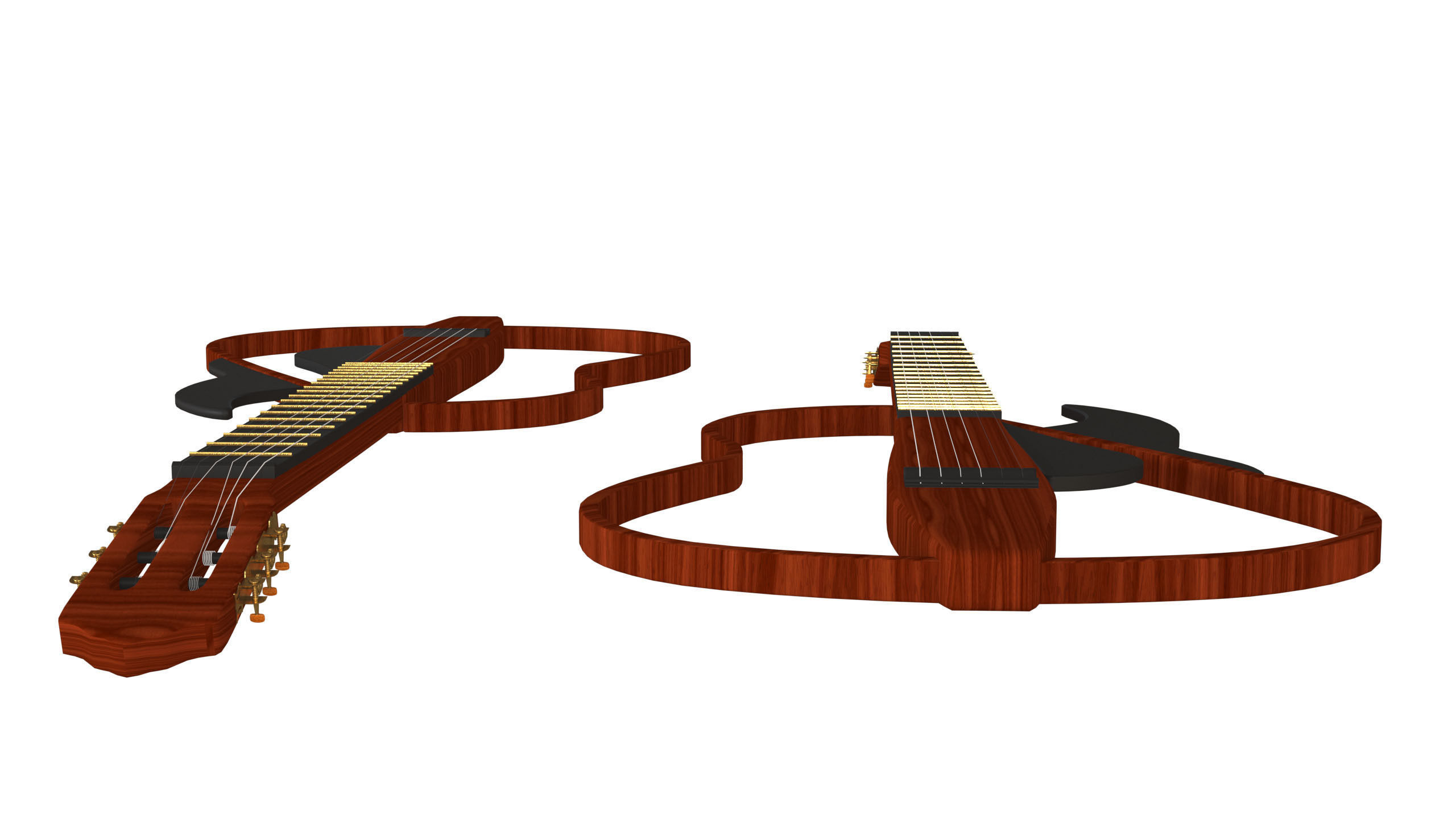 Silent Guitar Low-poly 3D model_2