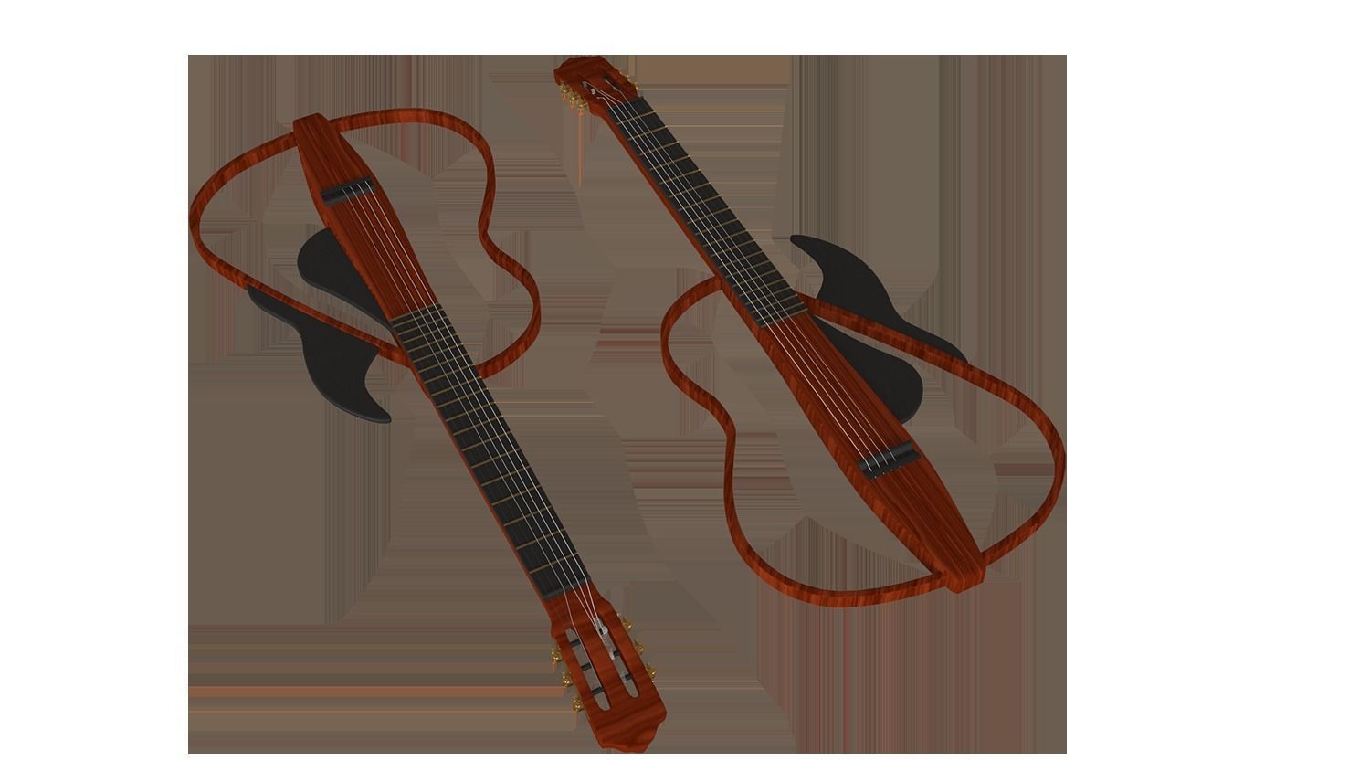 Silent Guitar Low-poly 3D model_1
