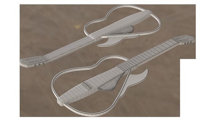Silent Guitar Low-poly 3D model