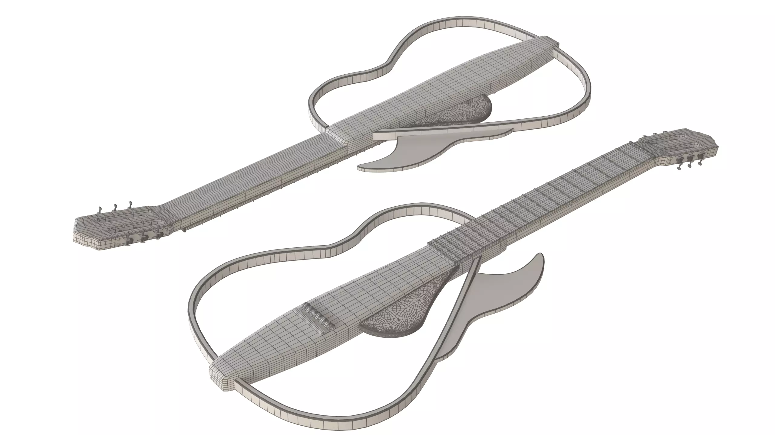 Silent Guitar Low-poly 3D model_0