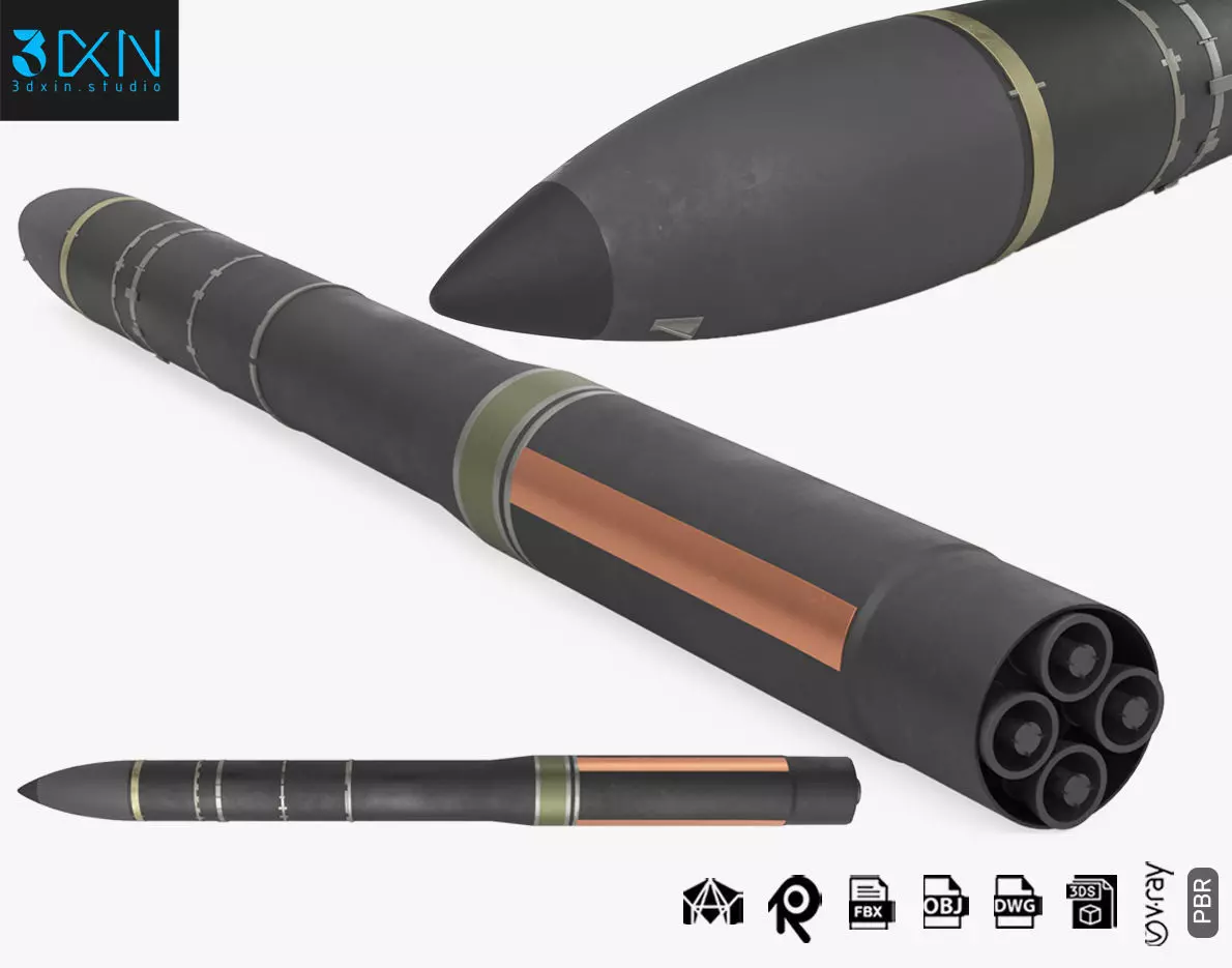 Topol-M SS-27 Mod 1 ICBM Ballistic Missile 3D model_0