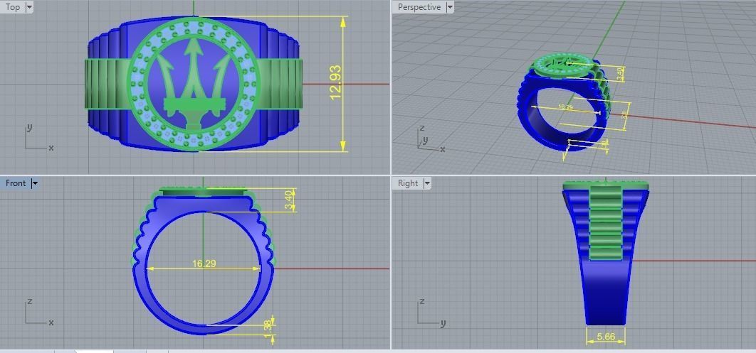 Crown Ring Model 4261 3D print model_5