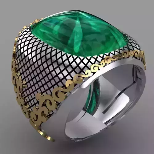 Emerald Signet Ring Jewellery for Mens
