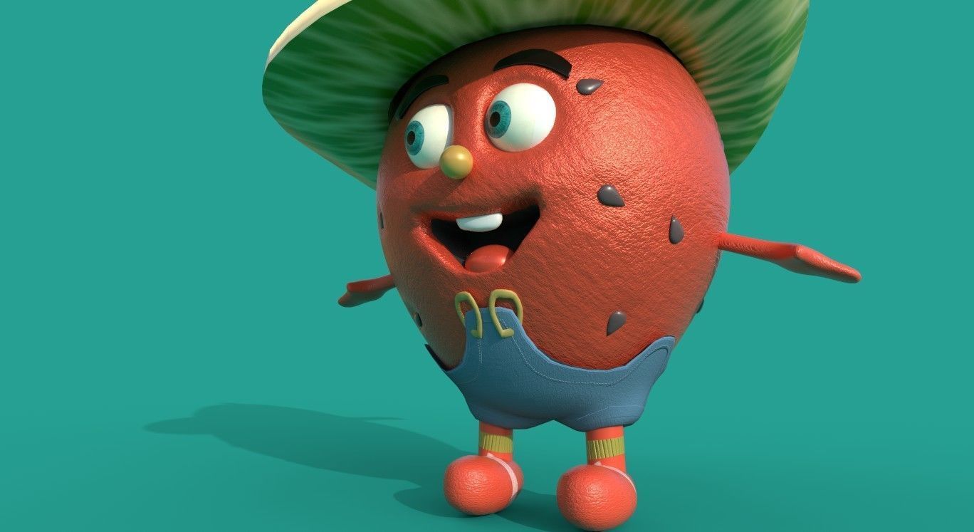 Water Melon Man Concept Character 3D model_2