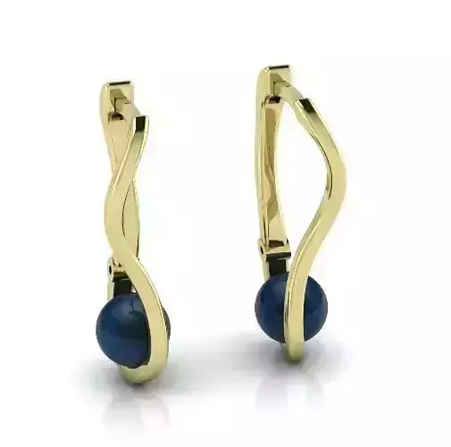 Earrings with pearl stone Model 4248