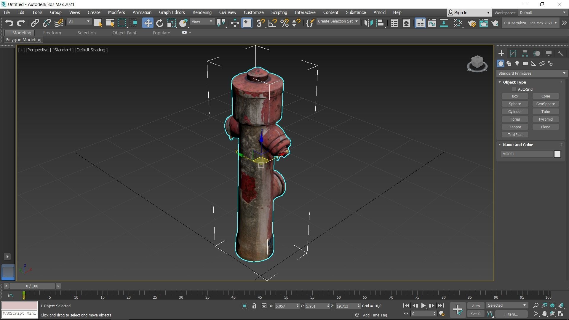 Fire Hydrant 1 Low-poly 3D model_17