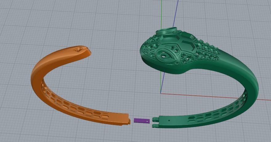 Snake bracelet Model 4313 3D print model_2