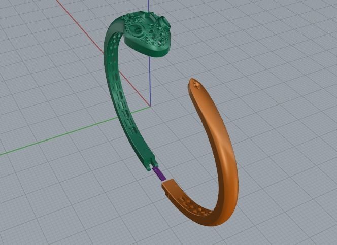 Snake bracelet Model 4313 3D print model_5