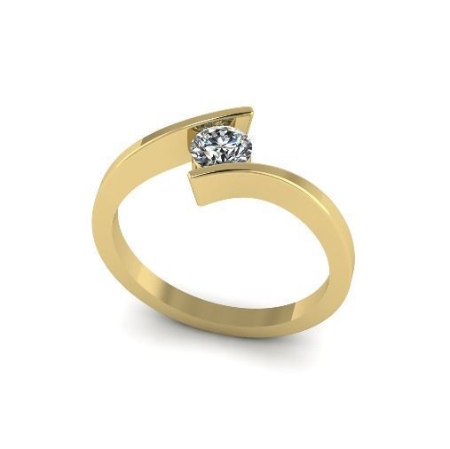 Solitaire engagement ring Model 4310 3D print model_1