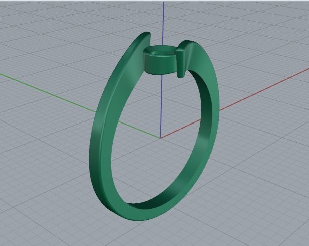Solitaire engagement ring Model 4310 3D print model_3