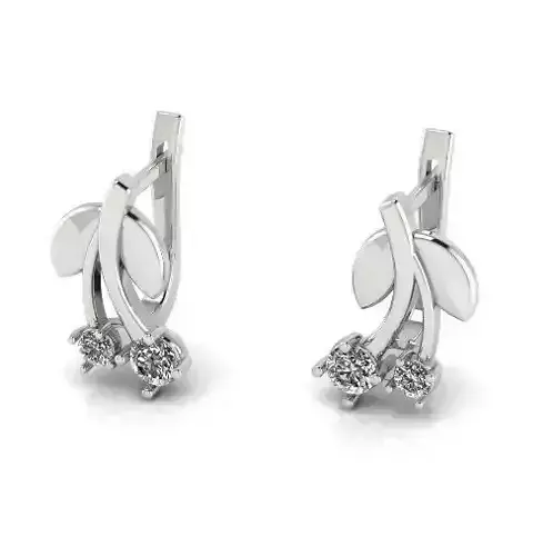 Earrings with leaves Model 4299