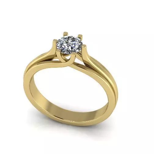 Solitaire engagement ring Model 4295 3D print model_0