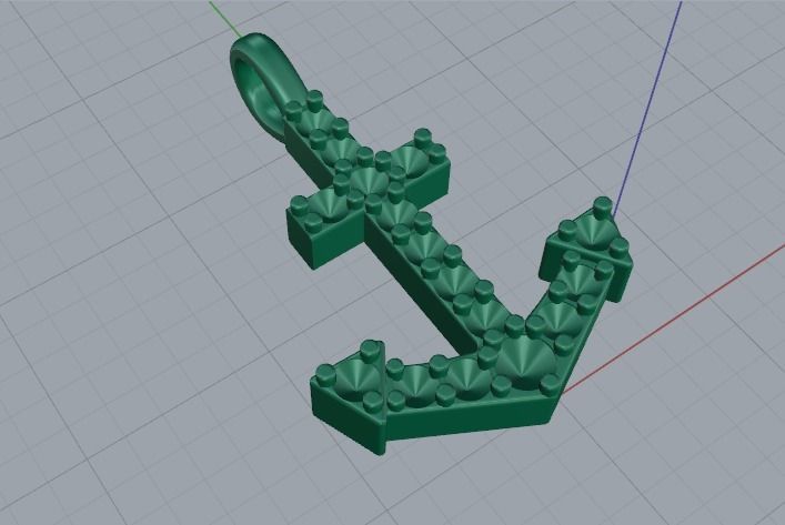 Anchor pendant Model 4292 3D print model_2