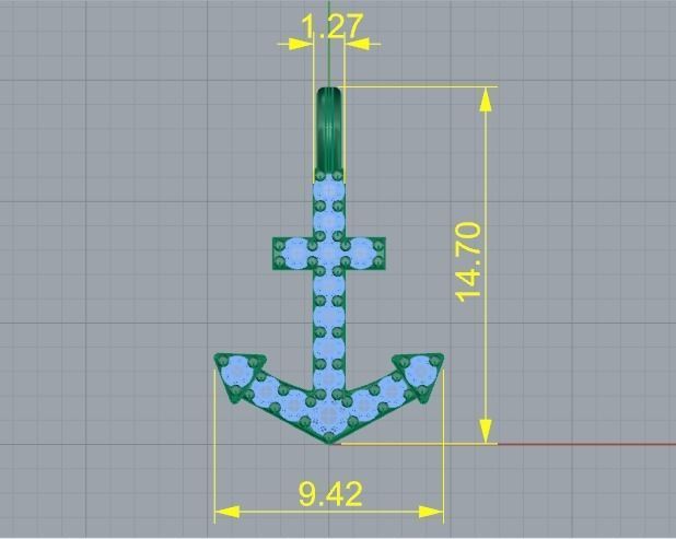 Anchor pendant Model 4292 3D print model_5