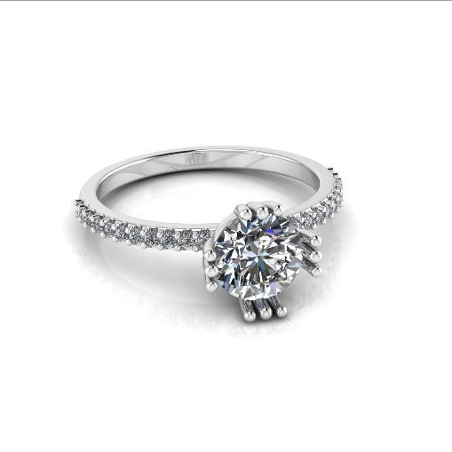 Solitaire engagement ring Model 4291 3D print model_1