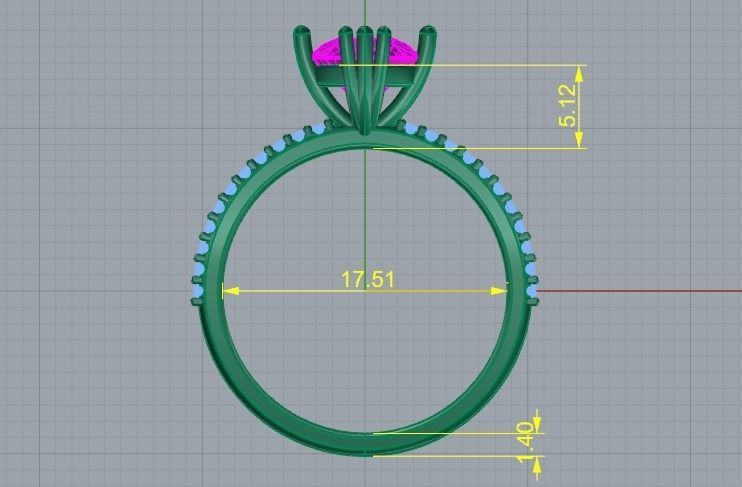 Solitaire engagement ring Model 4291 3D print model_6