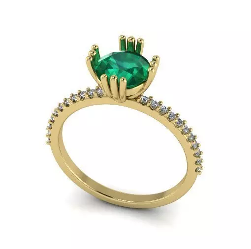 Solitaire engagement ring Model 4291 3D print model_0