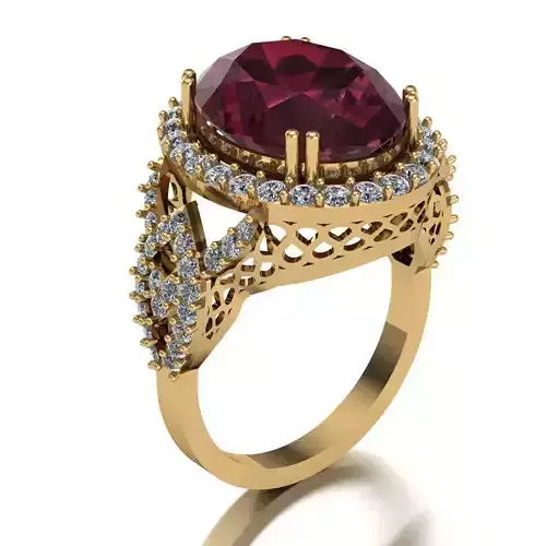 Red Diamond Ring Jewellery for Women 3D print model