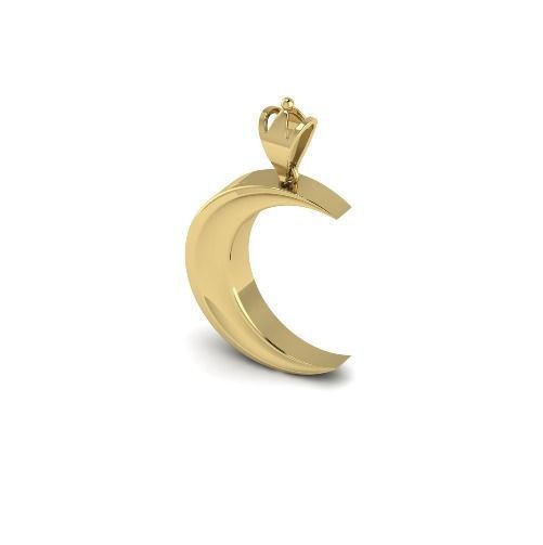 Crescent moon pendant without stones Model 4361 3D print model_1