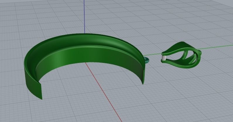 Crescent moon pendant without stones Model 4361 3D print model_4