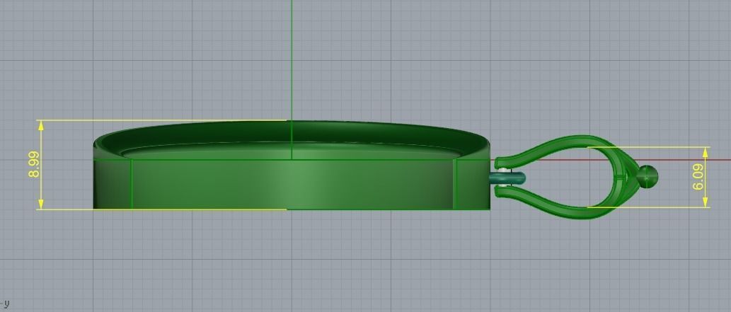 Crescent moon pendant without stones Model 4361 3D print model_8