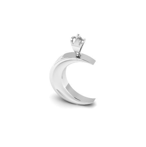 Crescent moon pendant without stones Model 4361 3D print model_2