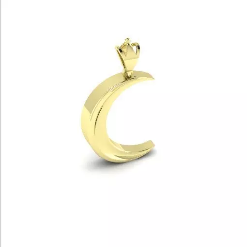 Crescent moon pendant without stones Model 4361 3D print model_0