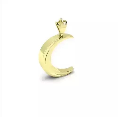 Crescent moon pendant without stones Model 4361