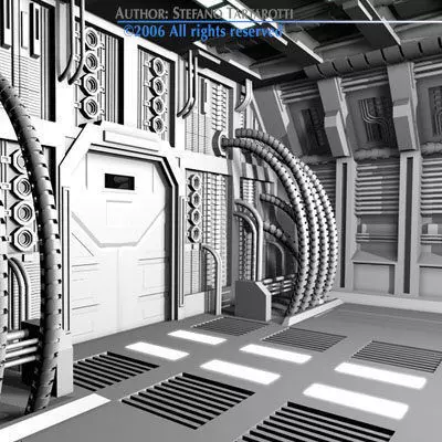 Science-fiction door 3D model_0