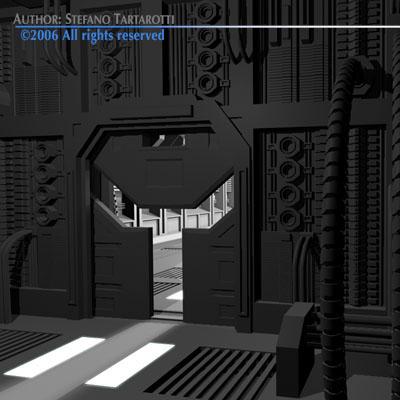 Science-fiction door 3D model_2