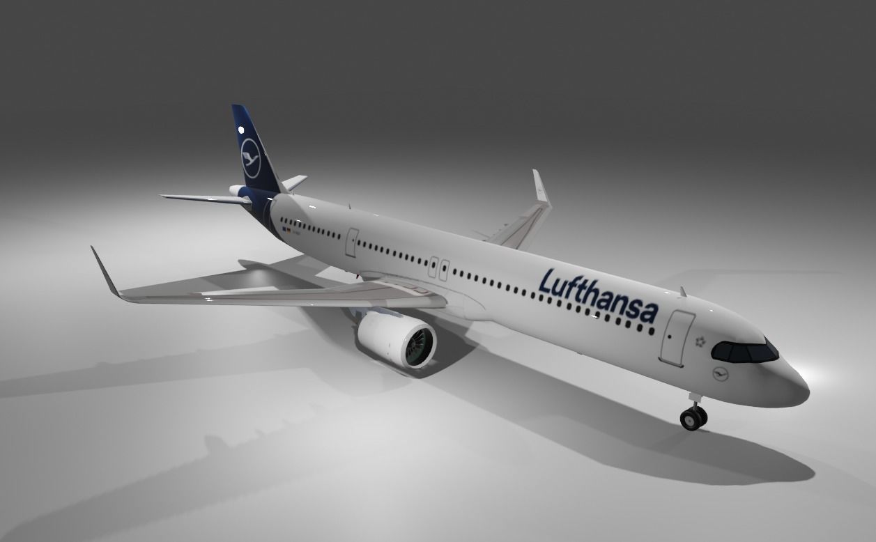 Lufthansa Airbus a321neo 3d model Low-poly 3D model_3