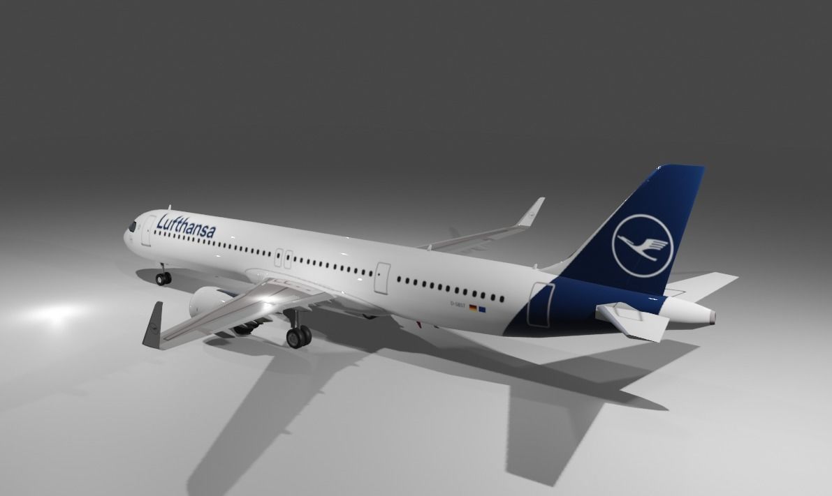 Lufthansa Airbus a321neo 3d model Low-poly 3D model_1