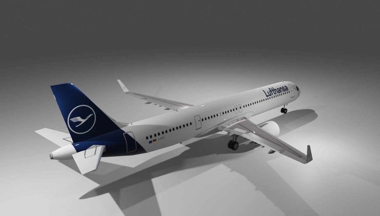 Lufthansa Airbus a321neo 3d model Low-poly 3D model_2