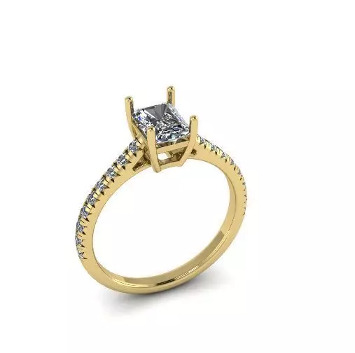 Solitaire engagement ring Model 4355 3D print model_0