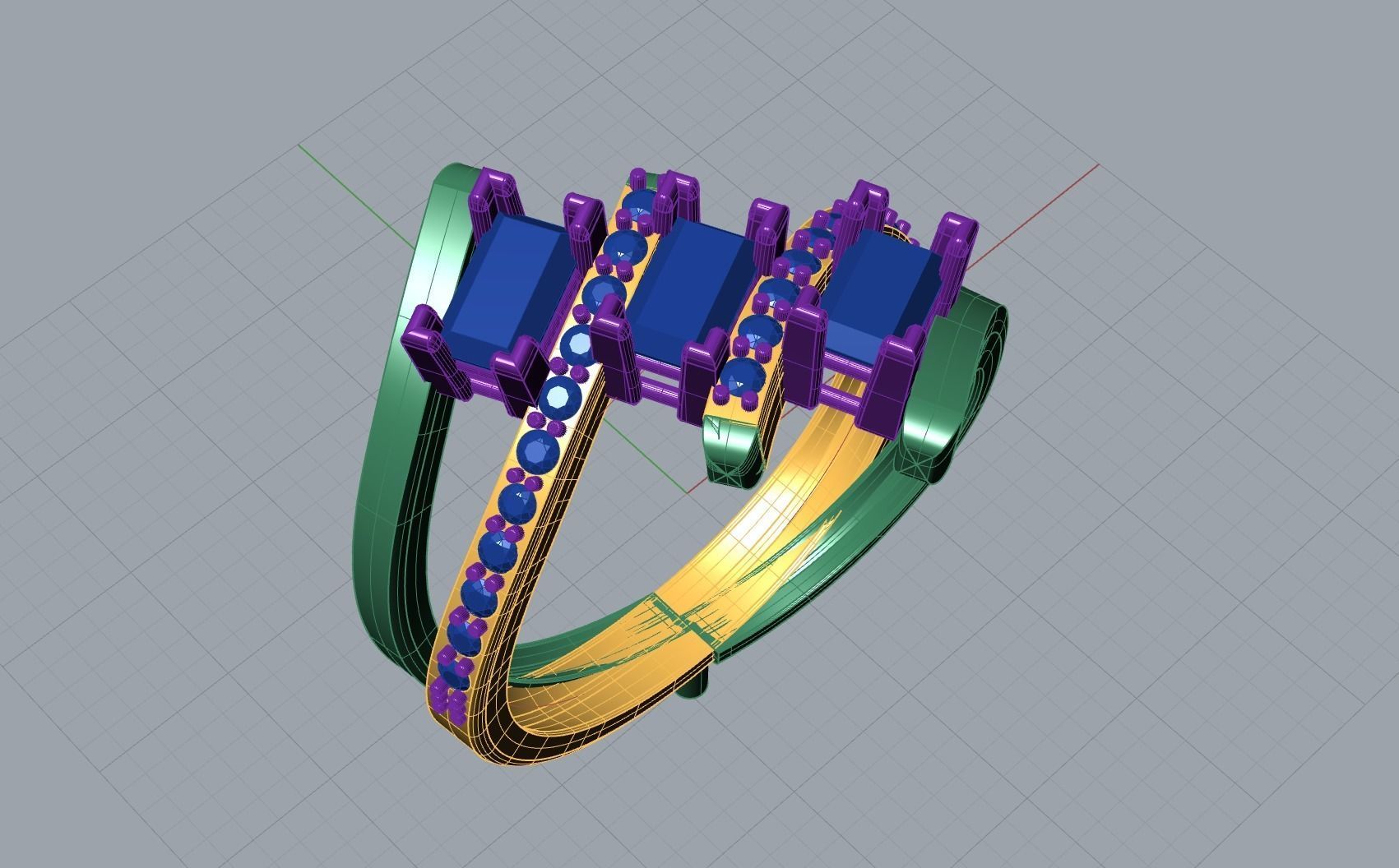 Ring 4 LINES 3D print model_4