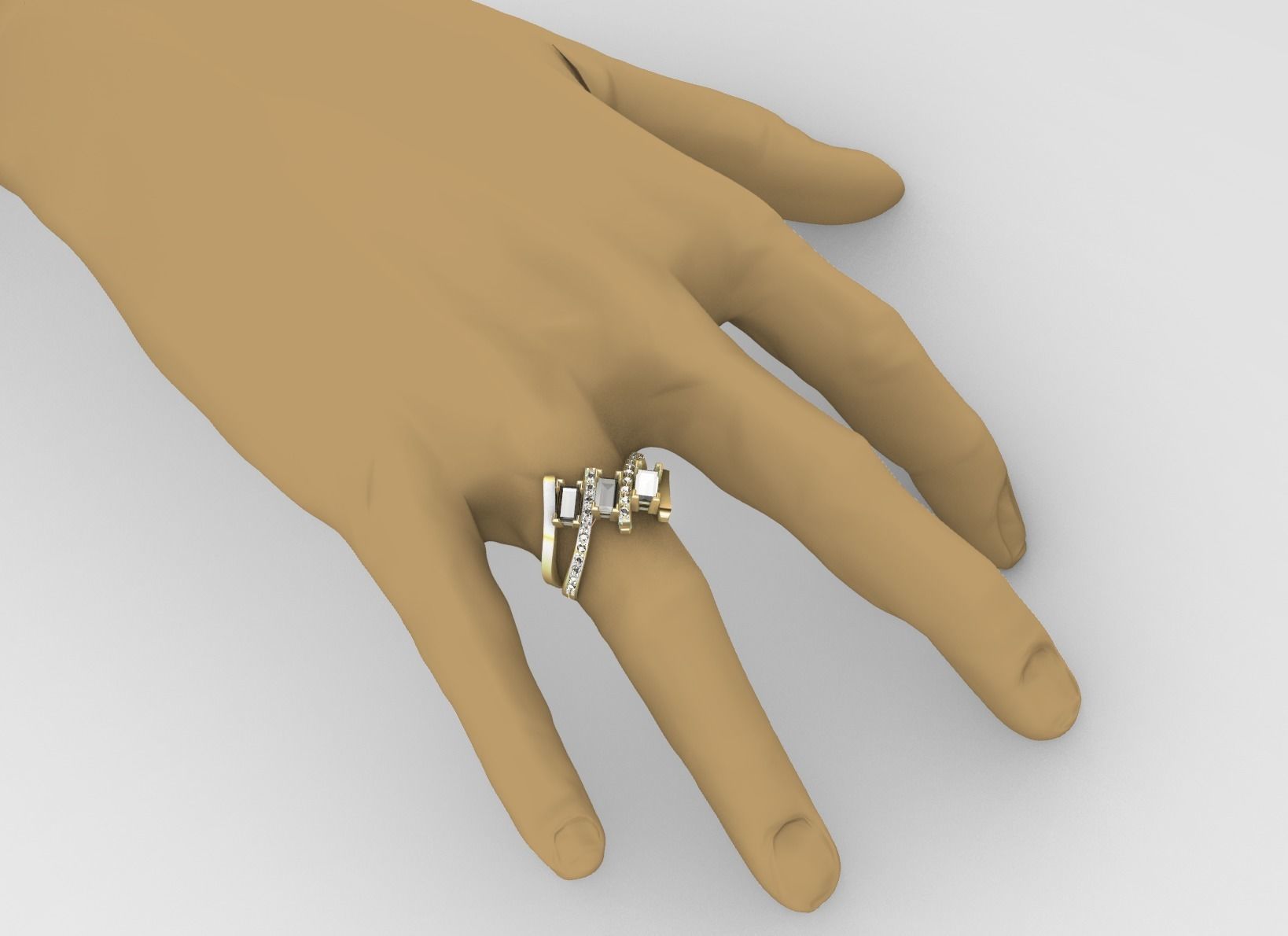Ring 4 LINES 3D print model_2