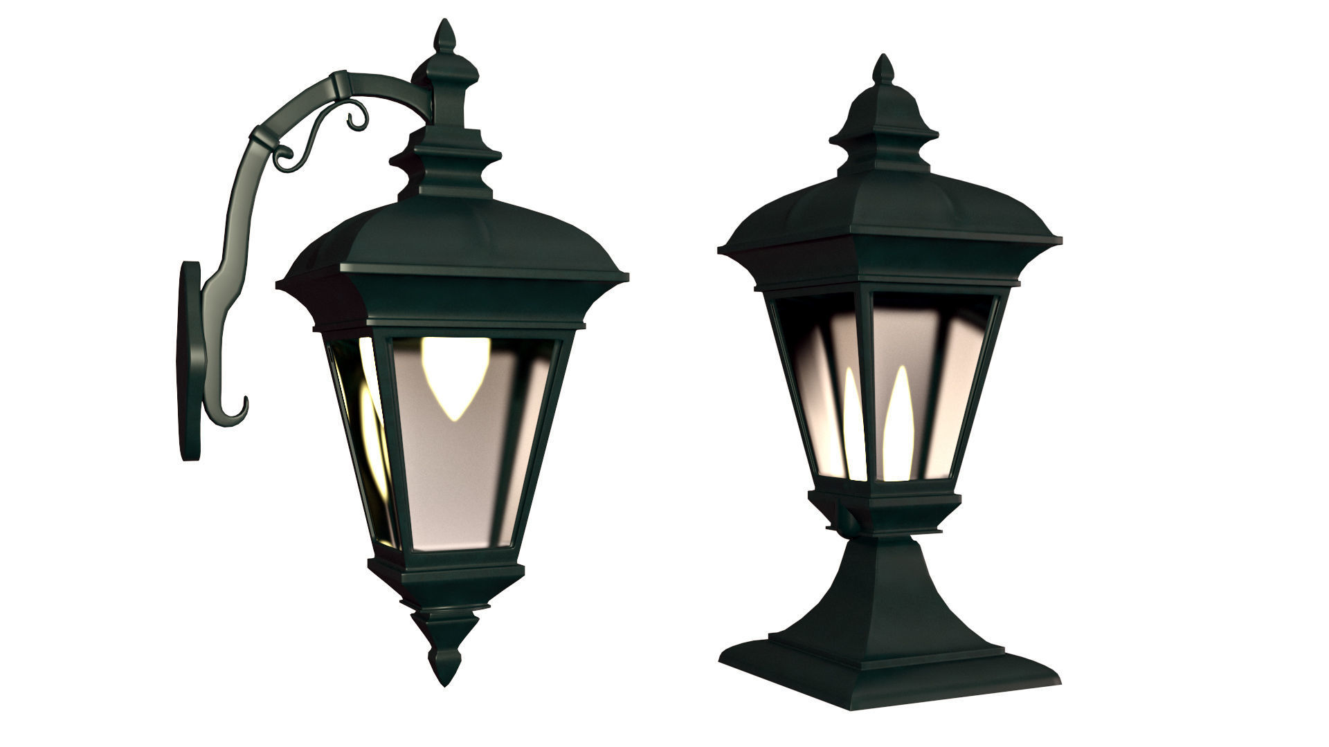 LightWall and Yard Low-poly 3D model_1