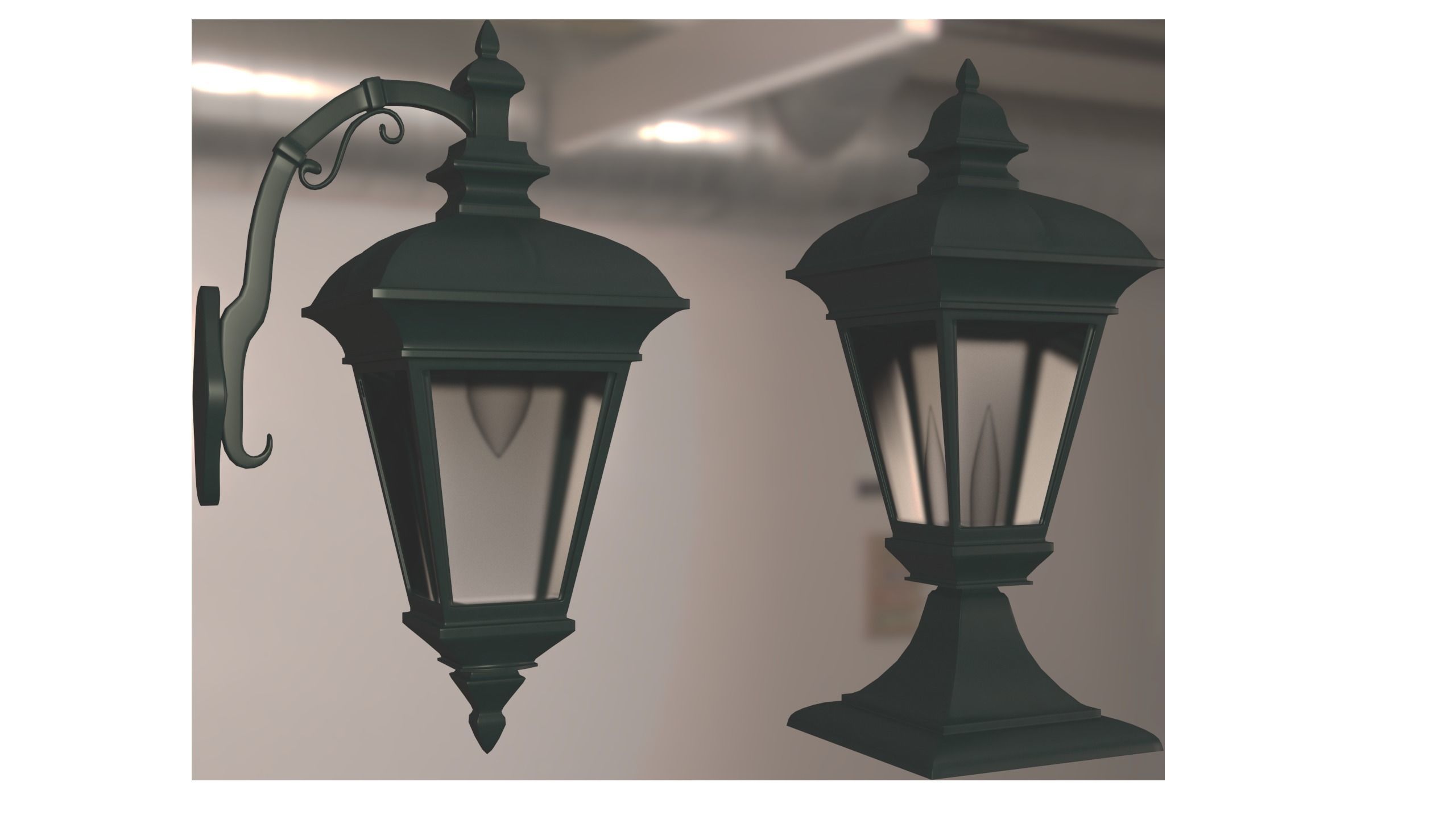 LightWall and Yard Low-poly 3D model_2