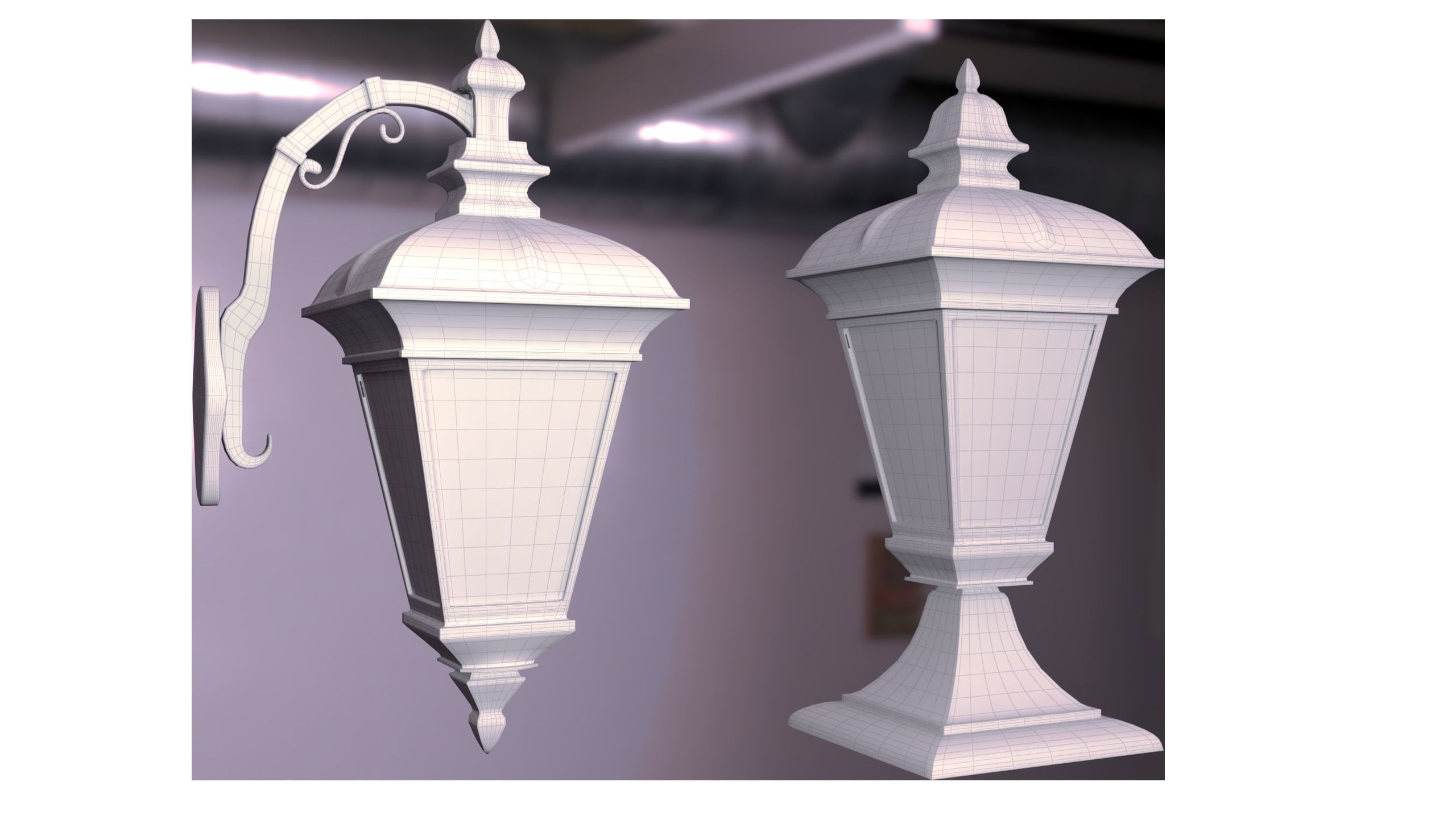 LightWall and Yard Low-poly 3D model_3